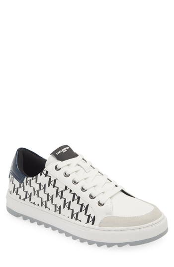 Karl Lagerfeld Paris Logo Sawtooth Sneaker In White