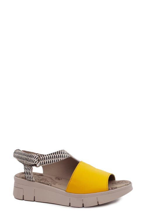 Shop Cloud Isla Peep Toe Sandal In Yellow/drops