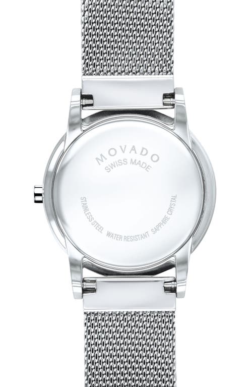 Shop Movado Museum Mesh Strap Watch, 28mm In Silver/black/silver
