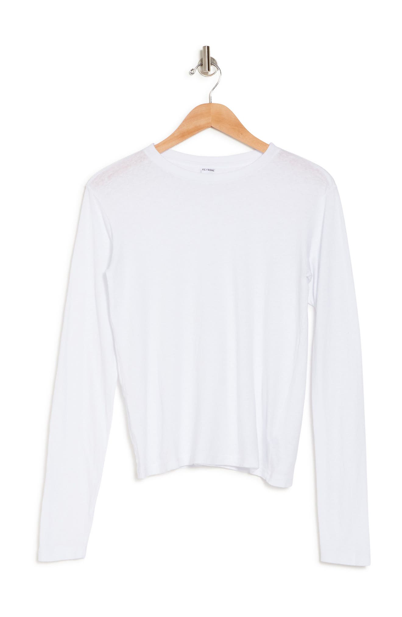 Re/done Long Sleeve Tee In Optic White