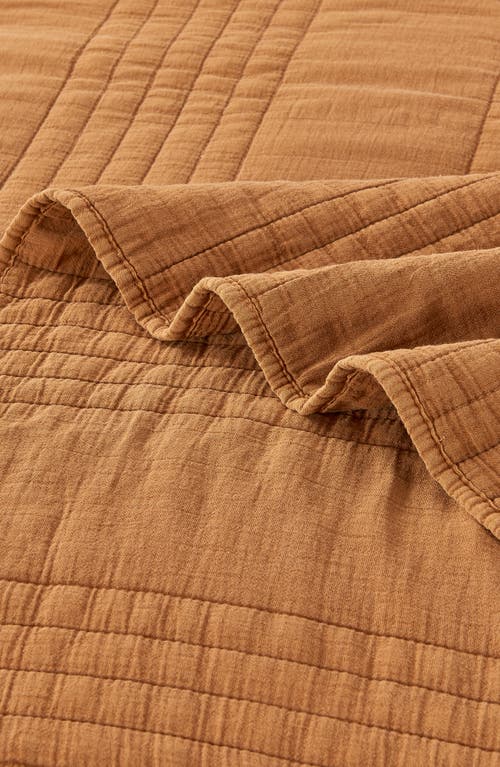 Melange Home Stone Washed Quilt & Sham Set In Rust Orange