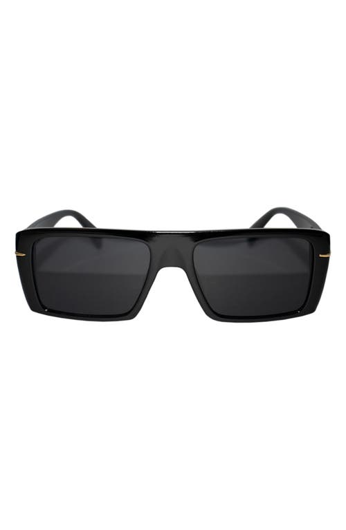 Fifth & Ninth Atlas 54mm Polarized Rectangular Sunglasses in Black/Black