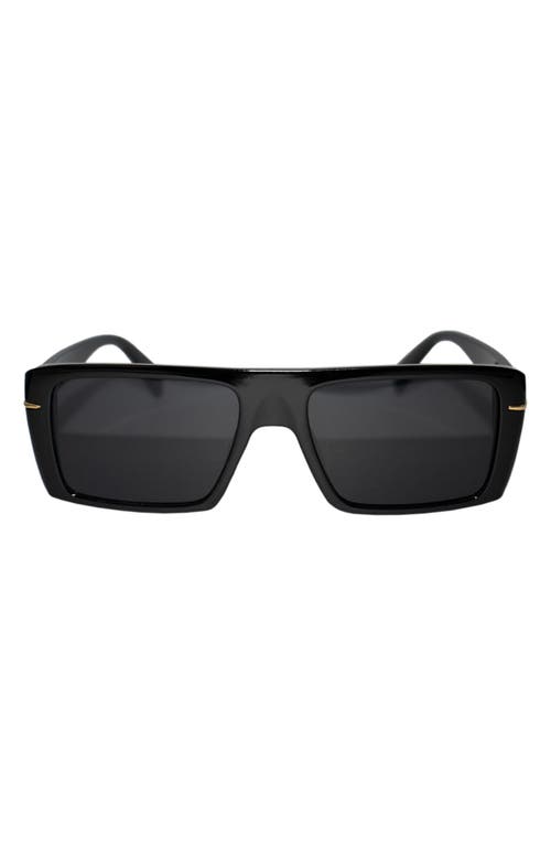 Shop Fifth & Ninth Atlas 54mm Polarized Rectangular Sunglasses In Black/black