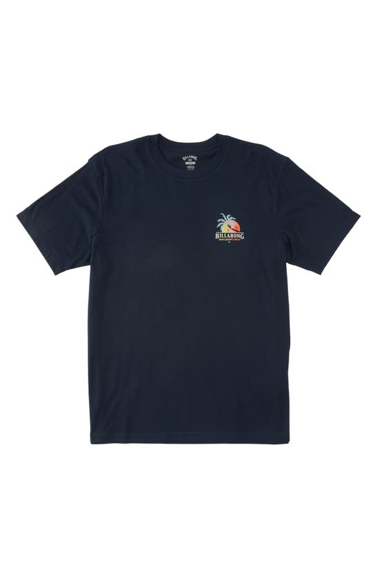 Billabong Kids' Lounge Cotton Graphic Tee In Navy