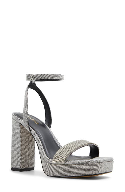 Aldo Diedra Ankle Strap Platform Sandal In Dark Grey