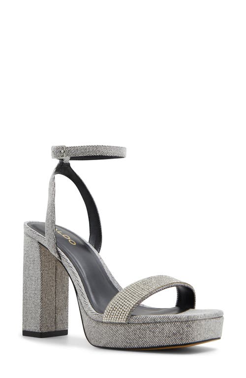 ALDO Diedra Ankle Strap Platform Sandal Dark Grey at Nordstrom,