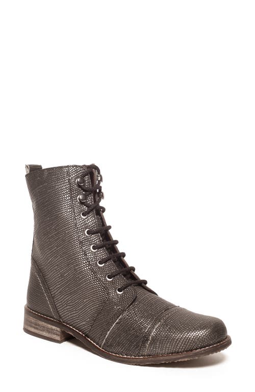 Liberty Organic Leather Combat Boot in Pull Pewter