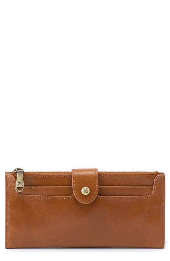 Hobo Dunn Leather Continental Wallet In Truffle