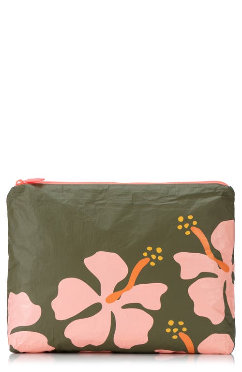 Aloha Collection Medium Water Resistant Tyvek Zip Pouch in Bellini/Olive at Nordstrom