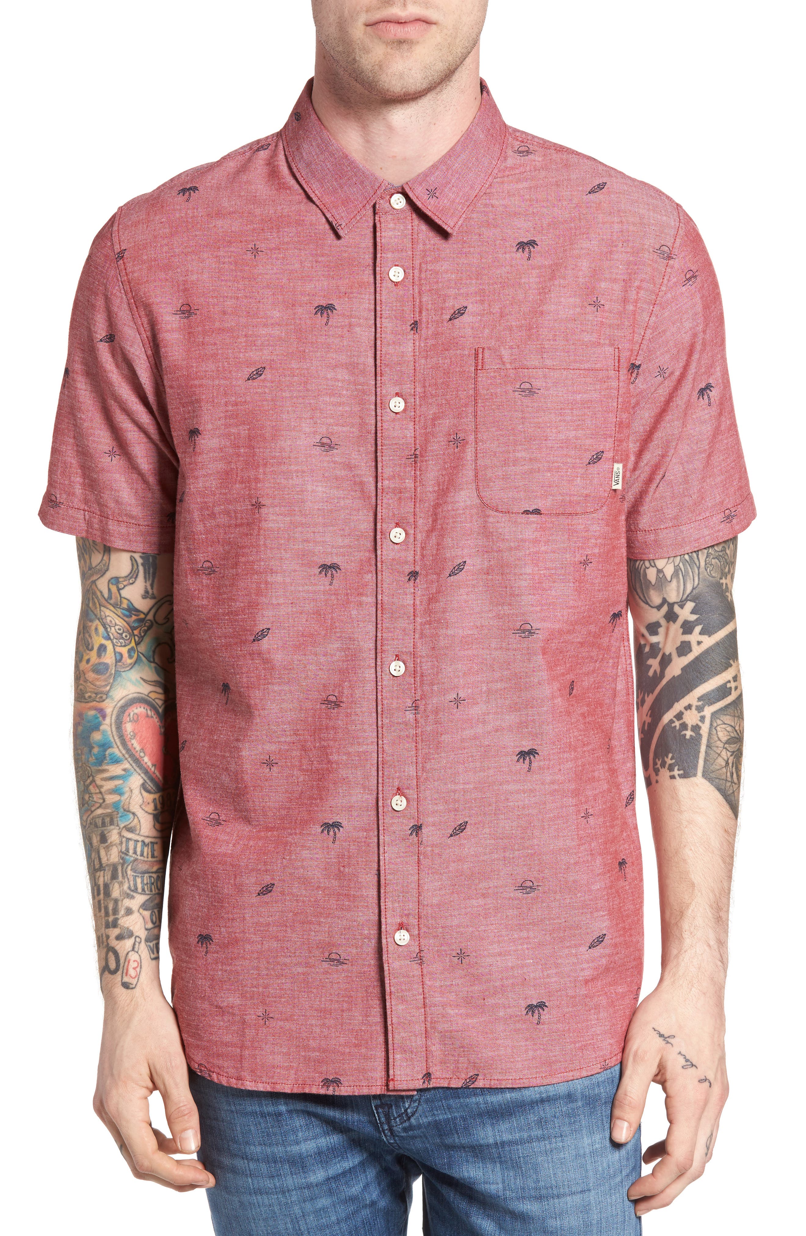 Vans Sundown Short Sleeve Woven Shirt Nordstrom