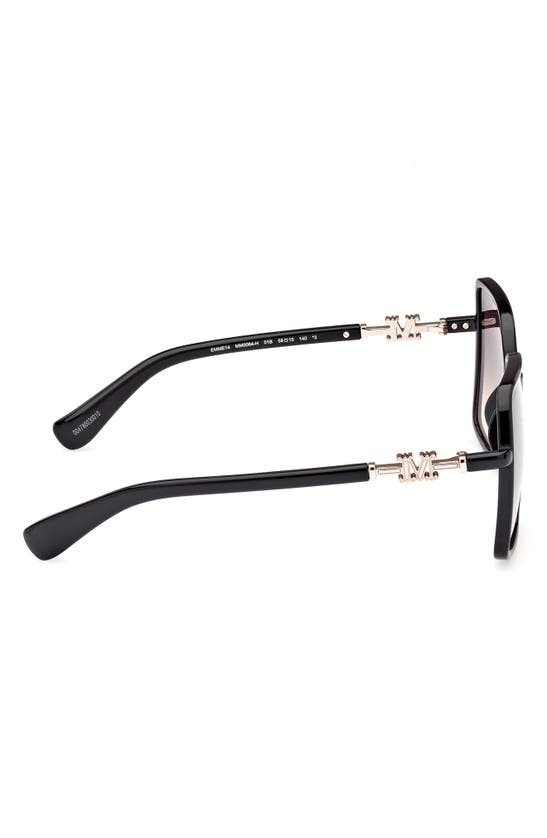 Max Mara 58mm Gradient Square Sunglasses In Shiny Black / Gradient