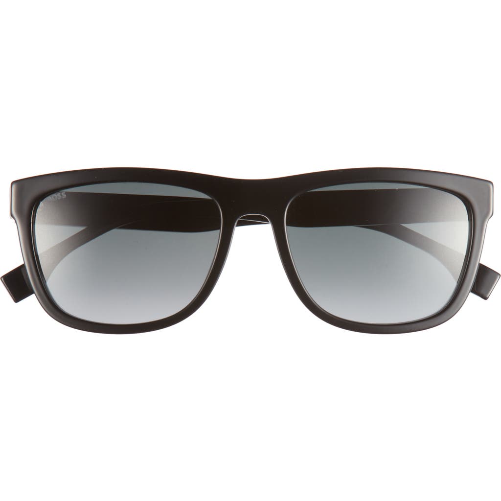 Hugo Boss Boss 58mm Polarized Rectangular Sunglasses In Black