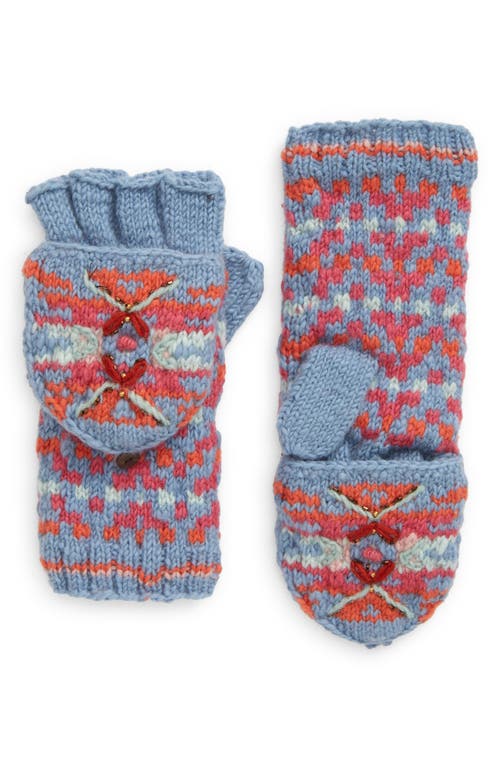 FRENCH KNOT Sedona Convertible Wool Mittens in Blue