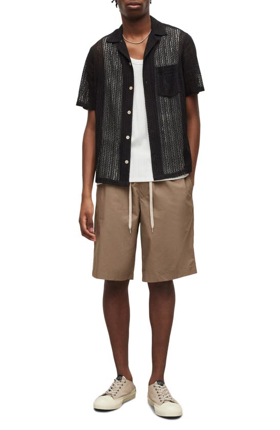 Shop Allsaints Canta Cotton Shorts In Earthy Brown