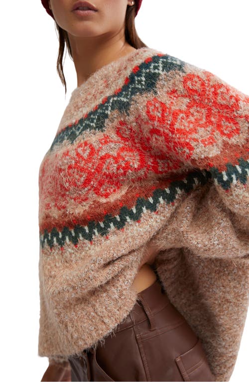 Shop Free People Festive Frost Fair Isle Sweater In Festive Frost Combo