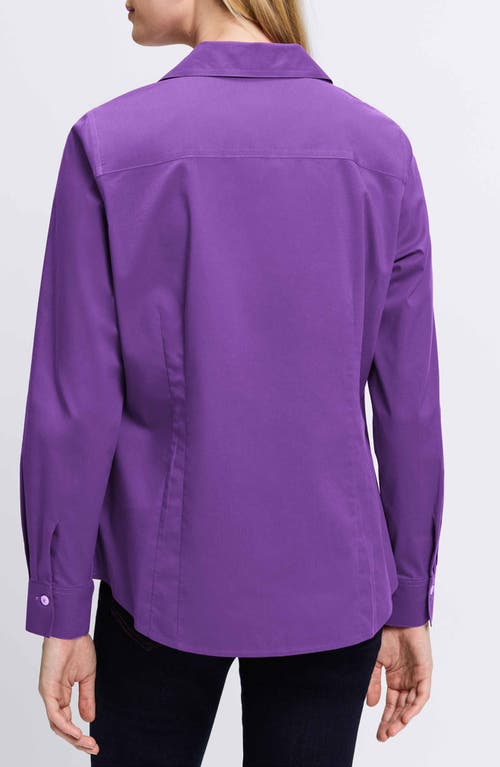 Foxcroft Taylor Stretch Shirt In Purple Topaz