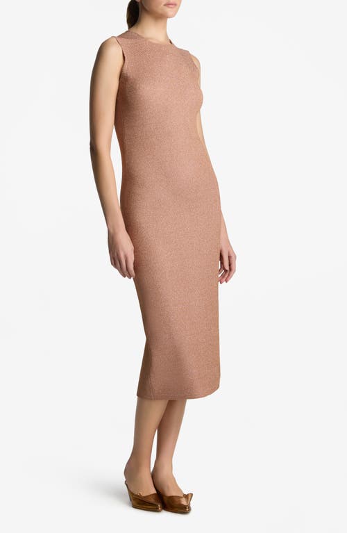 St John St. John Evening Metallic Piqué Knit Dress In Blossom/lurex Multi