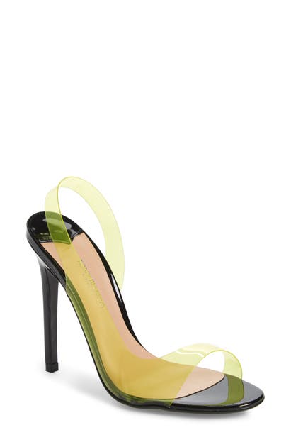 Tony Bianco Kandis Clear Slingback Sandal In Yellow Vynalite Faux Leather