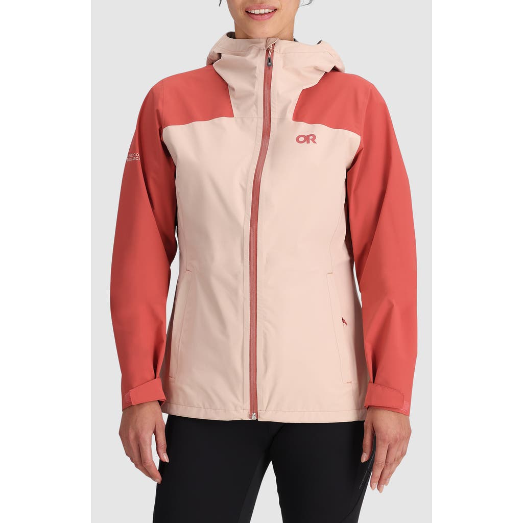 Outdoor Research Stratoburst Packable Rain Jacket In Sienna/moondust