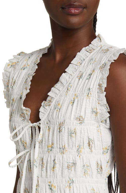 Rails Dion Floral Shirred Cotton Midi Dress In Amaryllis