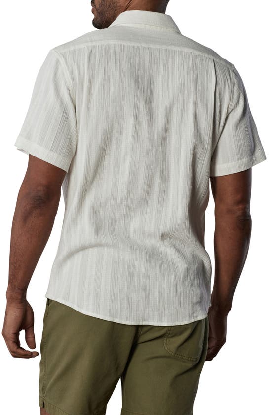 The Normal Brand Freshwater Short Sleeve Button-up Shirt In Ivory Crinkle Dobby