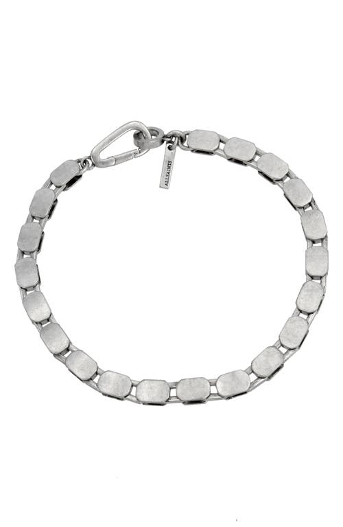 Shop Allsaints Flat Chain Bracelet In Warm Silver