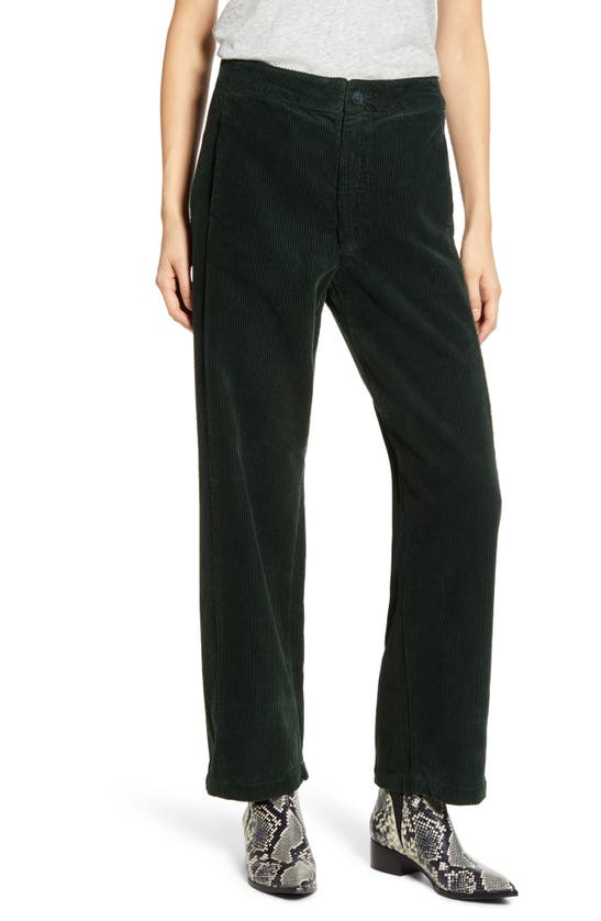 Ag The Tomas High Waist Wide Leg Corduroy Trousers In Pine Needle