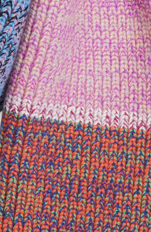 Waste Yarn Project X Celia Pym Embroidered Colorblock One Of Kind Scarf In Pink Multi