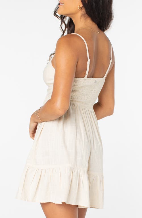 Roxy Jasmine Breeze Smocked Back Mini Sundress In Parchment