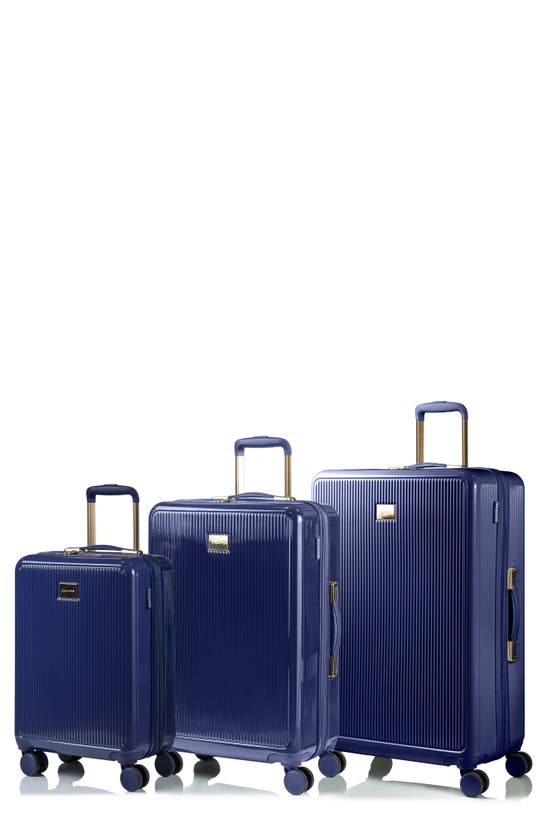 Champs Luxe 3-piece Hardshell Luggage Set In Navy