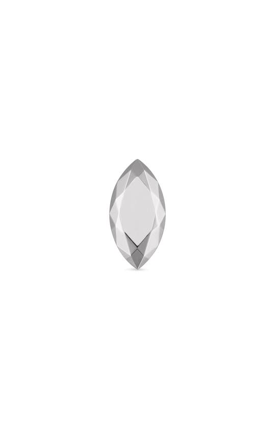 Maria Tash Faceted Marquise Single Threaded Stud Earring In White Gold