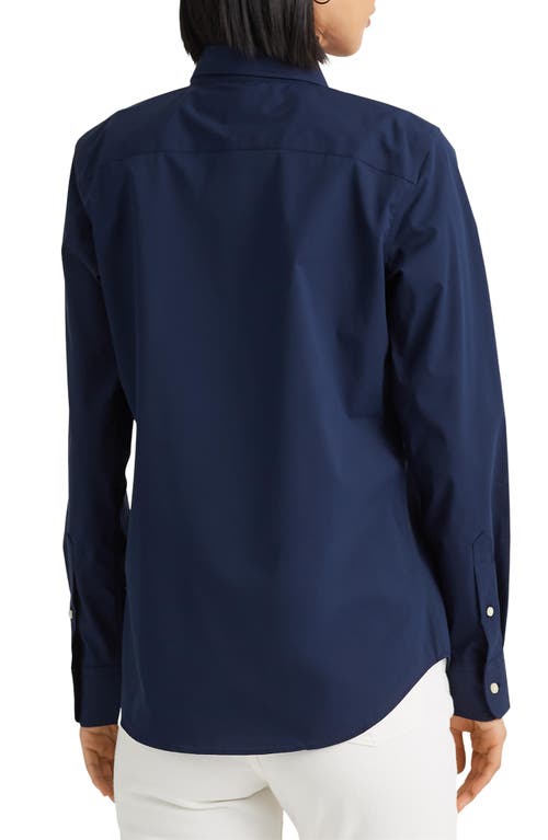 Ralph Lauren Lauren  Easy Care Stretch Cotton Shirt In Lauren Navy
