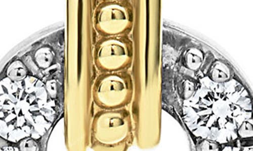 Lagos 18k Yellow Gold & Sterling Silver Signature Caviar Diamond Link Drop Earrings In Two-tone