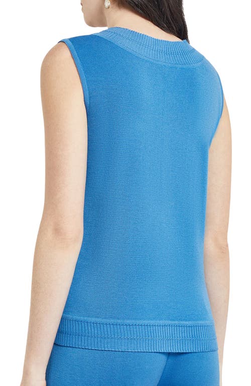 Shop Misook Rib V-neck Sleeveless Sweater In Adriatic Blue