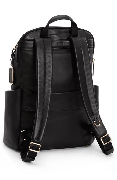 Tumi Raina Leather Backpack In Black/light Gold
