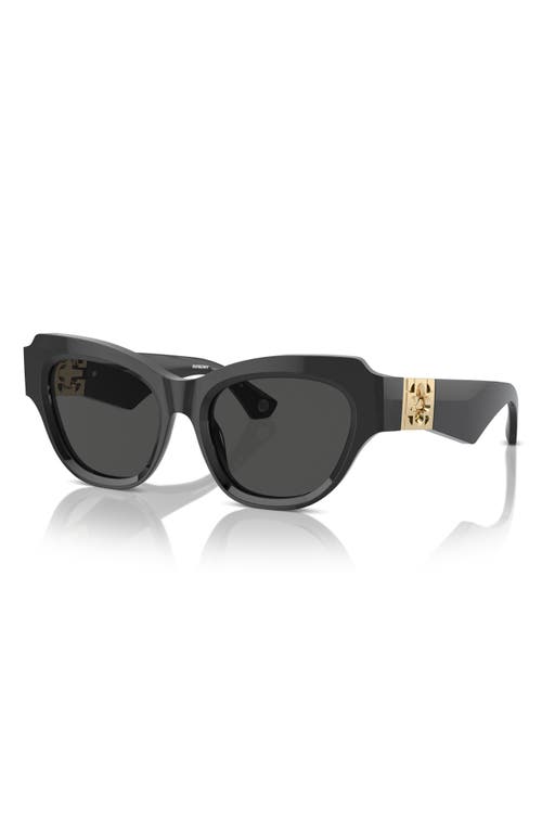 Shop Burberry 52mm Irregular Sunglasses In Black/dark Grey