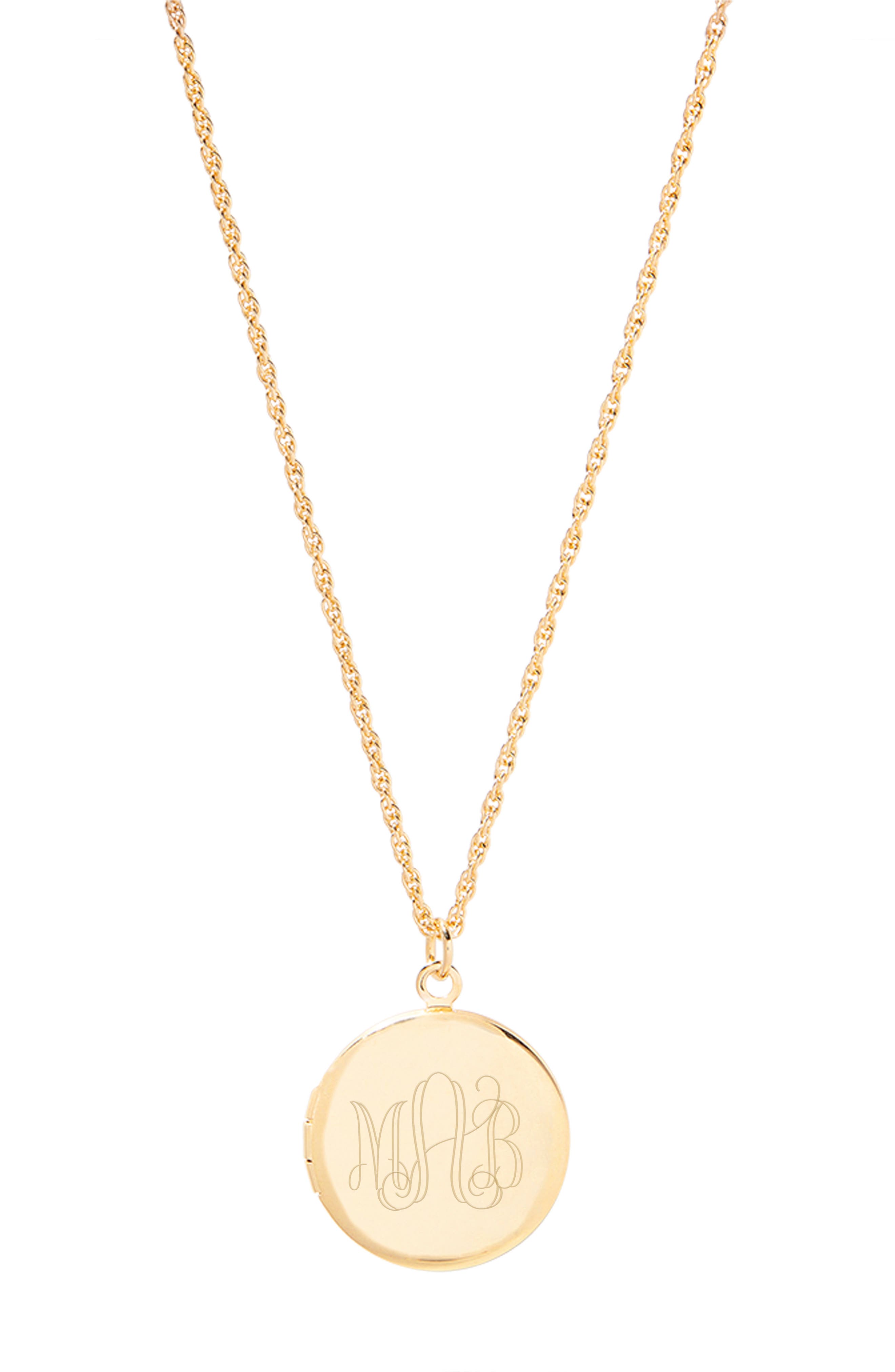 monogram necklace gold