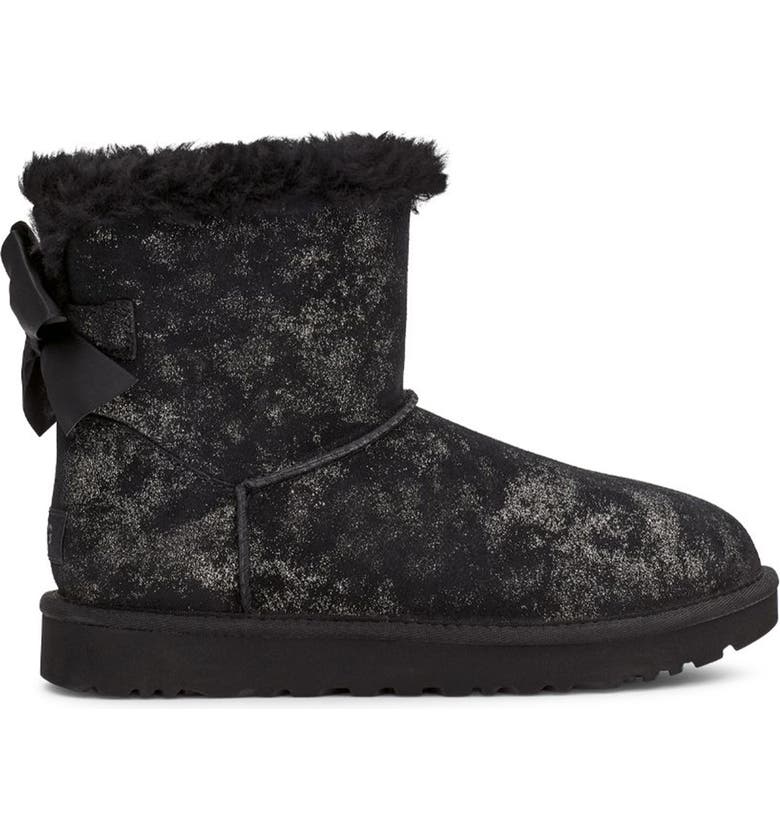 UGG® Mini Bailey Bow Glimmer Faux Fur Lined Boot (Women) | Nordstromrack