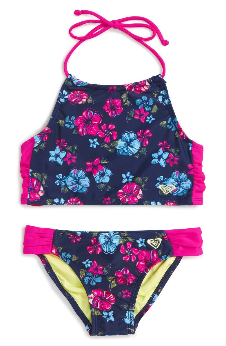Roxy Two-Piece Halter Swimsuit (Toddler Girls & Little Girls) | Nordstrom
