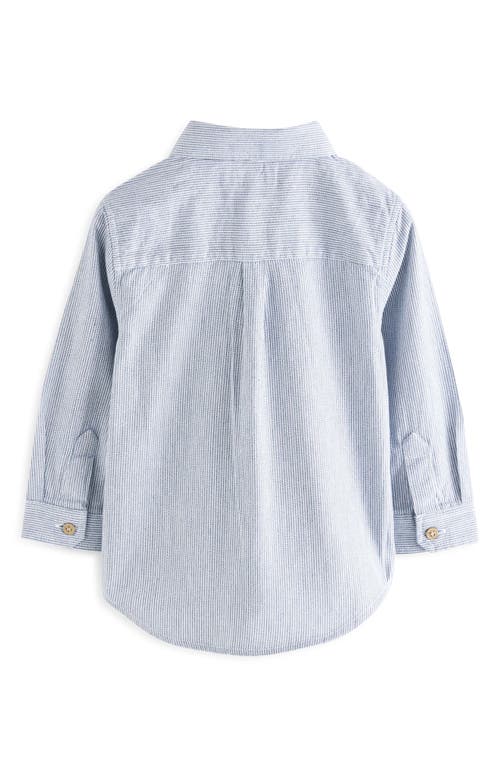 Shop Next Kids' Stripe Oxford Button-up Shirt In Grey