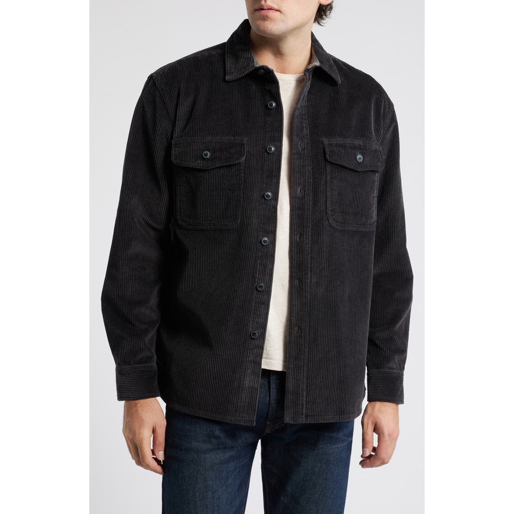 Pendleton Belmont Cotton Corduroy Overshirt in Charcoal