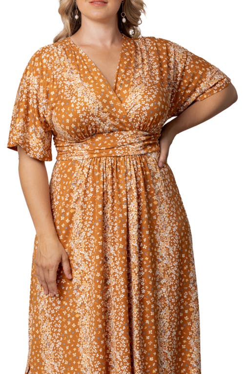 Shop Kiyonna Vienna Maxi Dress In Amber Floral Falls