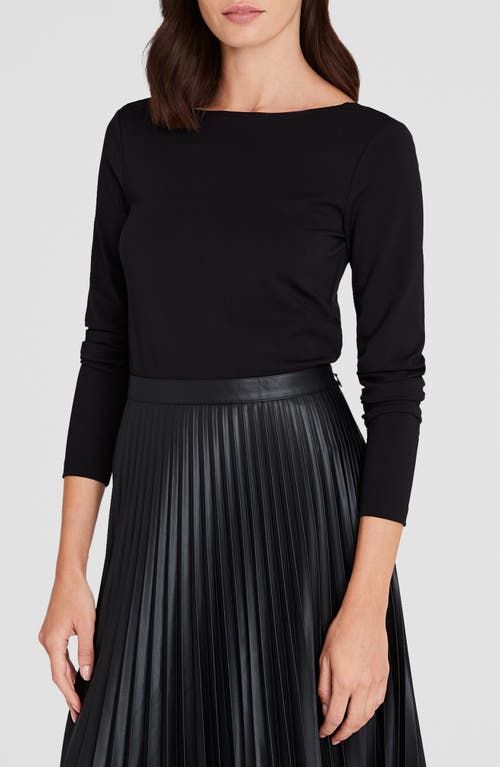 Shop Club Monaco Ballet Neck Scoop Back Top In Black