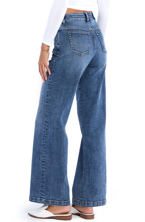 Hint Of Blu Mighty High Waist Wide Leg Jeans In Cosmic Blue