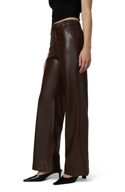 Joe's The Mia High Waist Faux Leather Wide Leg Jeans In Coffee Bean