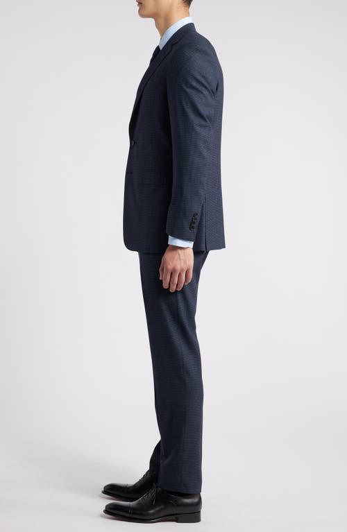 Shop Canali Milano Trim Fit Impeccabile Microcheck Super 130s Wool Suit In Navy