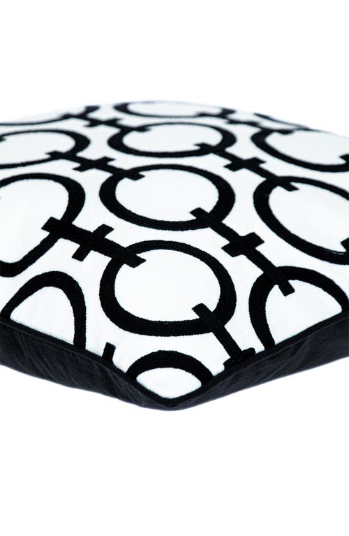 Parkland Collection Rounder Embroidered Throw Pillow In Black