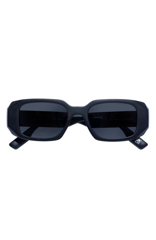Aire Ascendant 49mm Polarized Rectangular Sunglasses In Matte Black