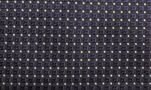 Shop Canali Neat Microdot Silk Tie In Navy