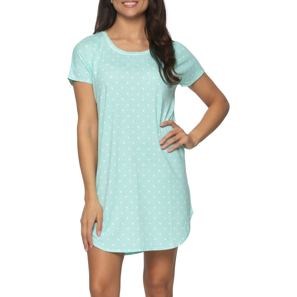 Felina Jessie Stretch Jersey Sleep Shirt In Island Paradise/white Dots